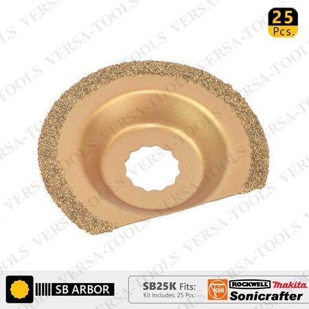 Versa Tool 63mm Semi-Circular Carbide RASP, 8mm Offset Mount, PK 25 SB25K